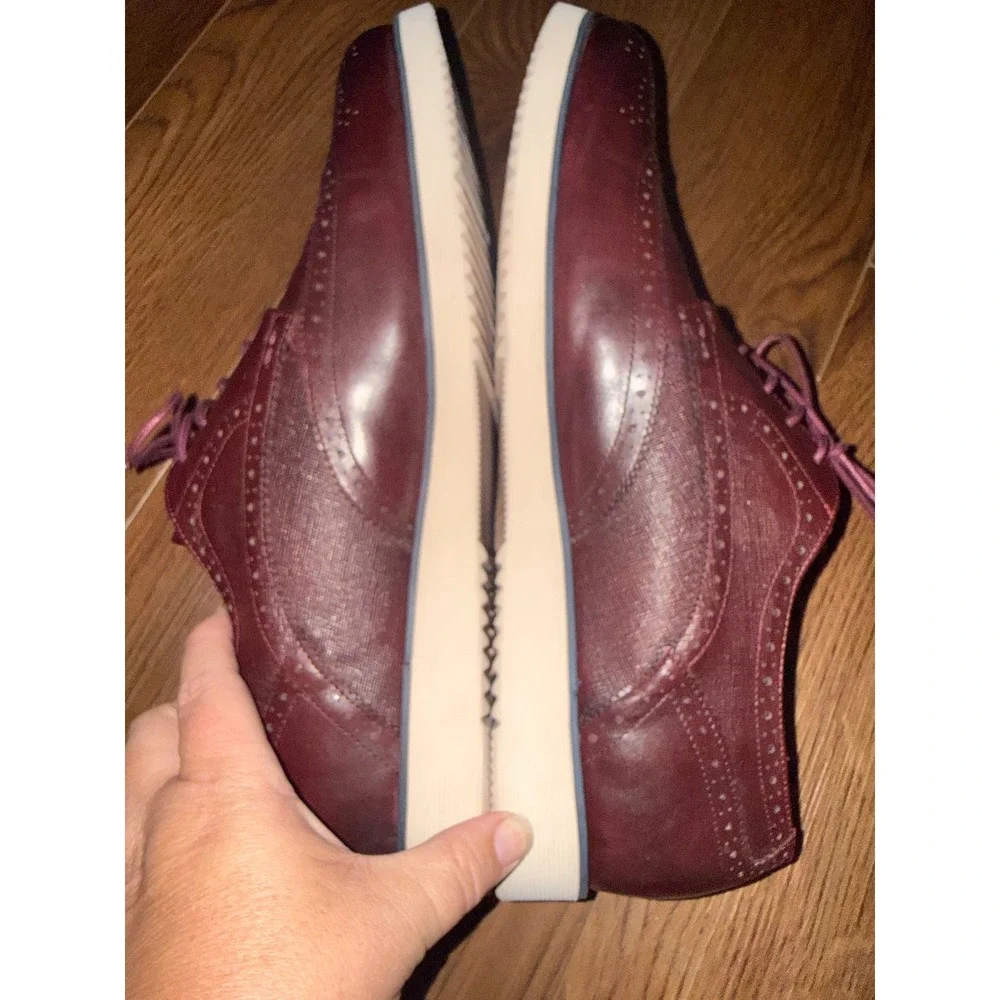 Marc Nolan Jasper Mens Burgundy Wingtip Oxford Dress Shoes Size 14 Burgundy Wine